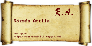 Rózsás Attila névjegykártya